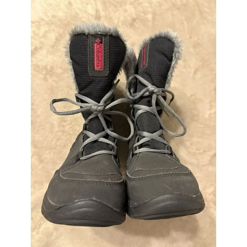 Columbia Waterproof Fur Lined Ice Maiden Youth Gray Winter Boots. Sz 4